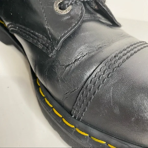 Dr Martens 10966 Steel Toe Cap Combat Boots Black Leather 10 Eye Lace Up Punk 11 - Picture 15 of 16